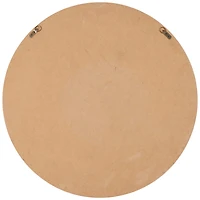 Woven Checkered Rattan Framed Round Wall Mirror