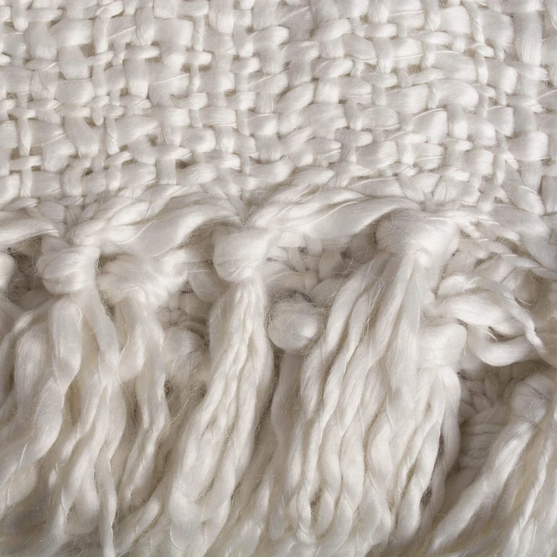 Lux  Weave Throw 50" x 60", Ivory