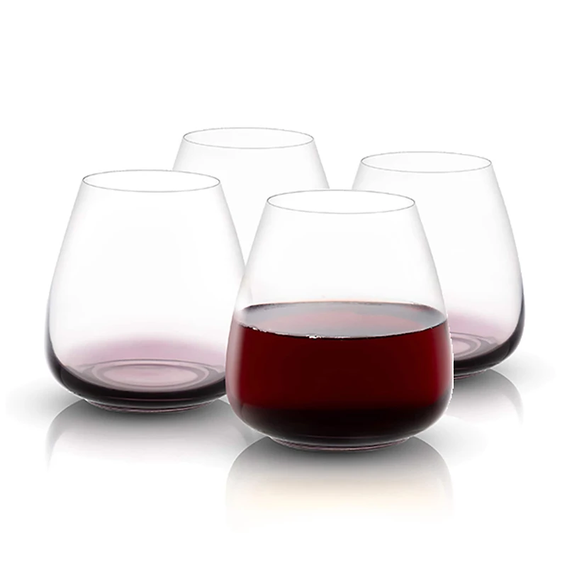 JoyJolt® 18.2oz. Black Swan Stemless Red Wine Glasses, 4ct.