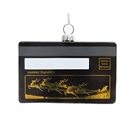 3.5" Black North Pole Express Credit Card Glass Ornament by Ashland®