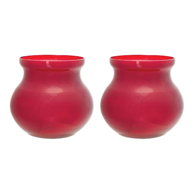 6" Red Glass Vases, 2ct.