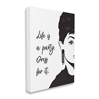 Stupell Industries Life's a Party Audrey Portrait Canvas Wall Art