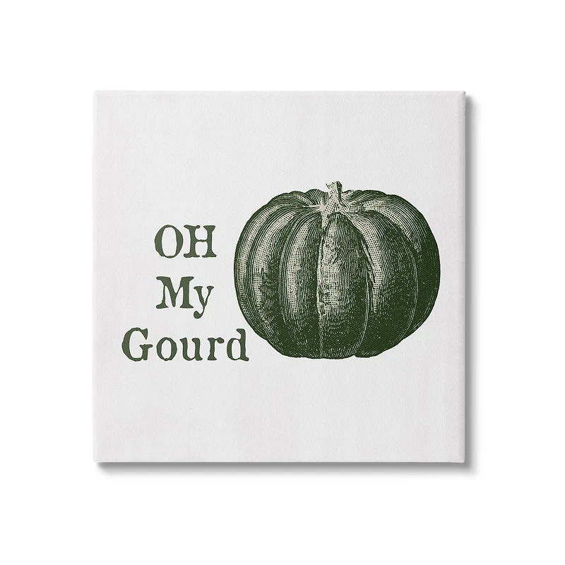 Stupell Industries Oh My Gourd Fall Pumpkin Canvas Wall Art