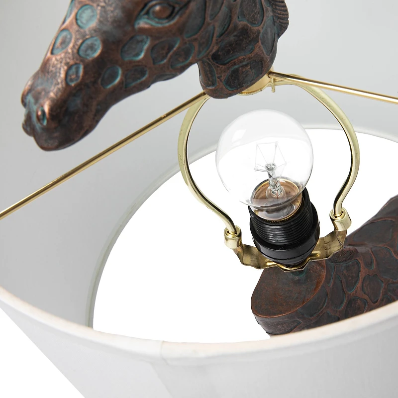 Hello Honey® 28" Bronze Giraffe Table Lamp with Linen Shade