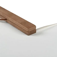 Gray & White Eucalyptus I Teak Hanging Canvas