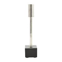 Silver Aluminum Slim Candle Holder with Black Block Base Set