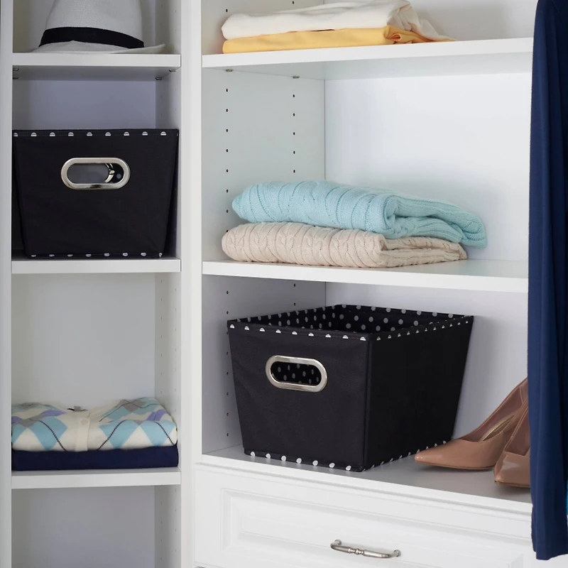 Household Essentials Polka Dot Fabric Tapered Storage Bins