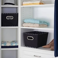 Household Essentials Polka Dot Fabric Tapered Storage Bins