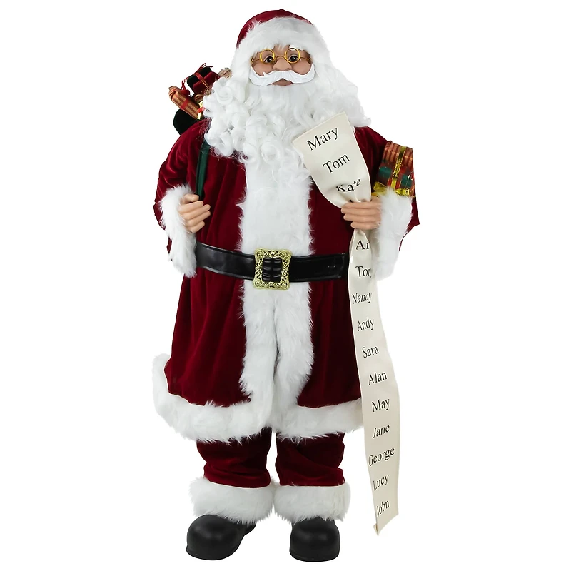 36" Santa Claus with Naughty or Nice List Christmas Figure