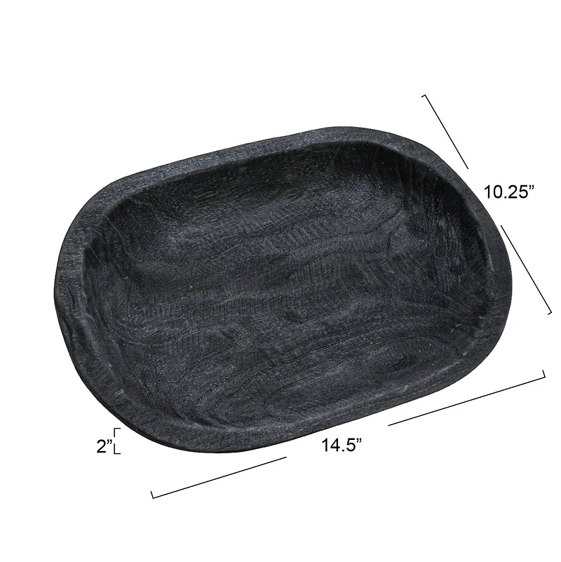 Hello Honey® 14.5" Hand-Carved Paulownia Wood Bowl