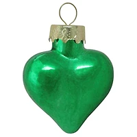 Whitehurst 56ct. 2" Shiny Green Glass Heart Ornaments
