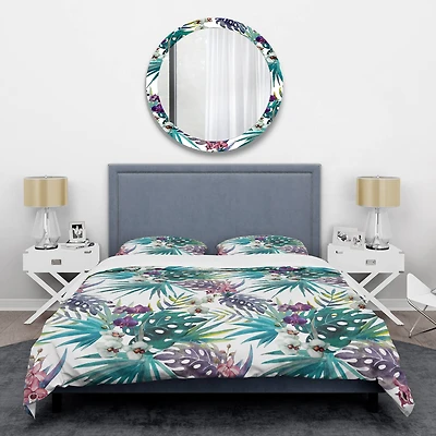 Designart 'Retro Floral Botanical Design II' Mid-Century Duvet Cover Set