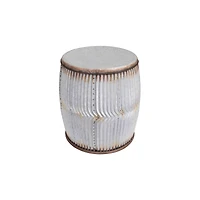 Hello Honey® 17.5" Rustic Round Metal Barrel End Table