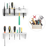 NEX™ Gray White Solid Wood Tool Storage Box Organizer Set