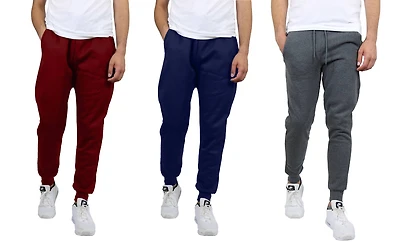 Galaxy by Harvic Men's Fleece-Lined Jogger Sweatpants 3 Pack
