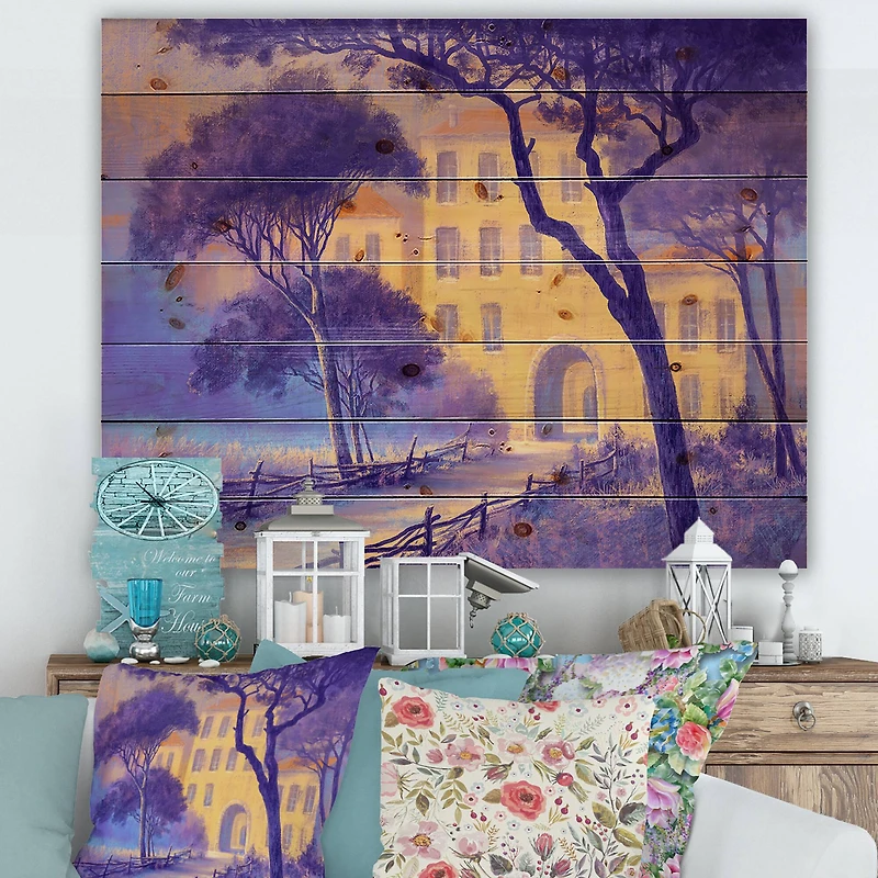 Designart - Street Landscape On Footpath & Trees In A City