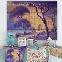 Designart - Street Landscape On Footpath & Trees In A City