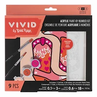 VIVID by Brea Reese® Cowboy Boots Acrylic Paint-by-Number Kit