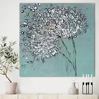 Designart - Teal Blossoming Dandelion