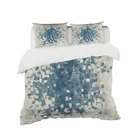 Designart 'Geometric Blue Spots' Geometric Bedding Set