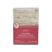 30ct. Warm White LED Bead String Lights on Gold Glitter Wire by Ashland®