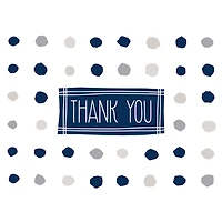 JAM Paper White, Gray & Blue Trendy Blank Thank You Cards Set, 36ct.