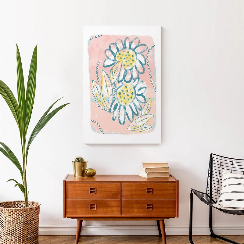 Bright Funky Florals Canvas Wall Art