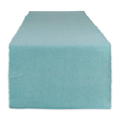 DII® 108" Aqua & White 2-Tone Ribbed Table Runner