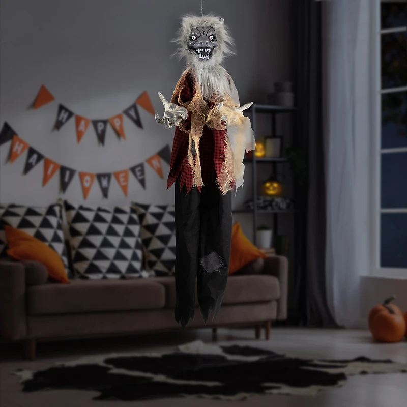 4ft. Animated Hanging Werewolf Halloween Decoration