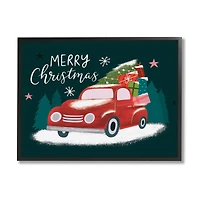 Stupell Industries Merry Christmas Gifts Truckload Framed Giclee Art