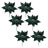 Forest Green Poinsettia Stems