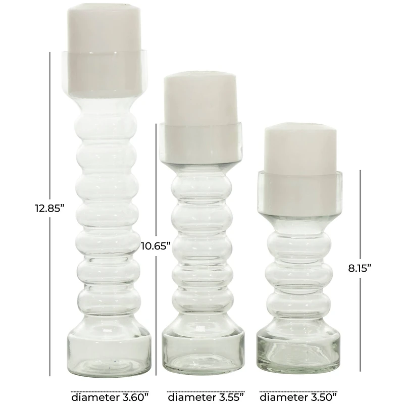 The Novogratz Clear Glass Candle Holder Set