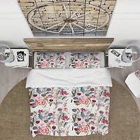 Designart 'Beautiful Floral Pattern with Spring Flowers' Cabin & Lodge Bedding Set