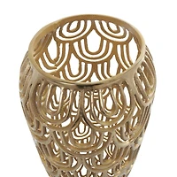 25" Gold Aluminum Metal Arched Vase