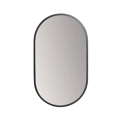 Habitat Pluto 28" Black Oval Wall Mirror