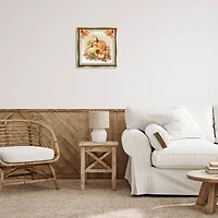 Stupell Industries Autumn Pumpkins Floral Border Floater Framed Art