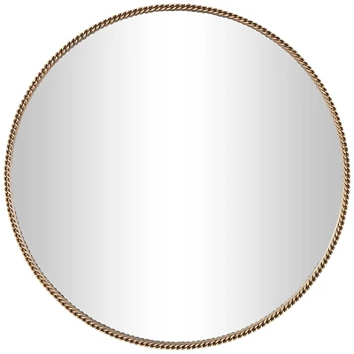 34" Gold Linked Chain Framed Round Wall Mirror