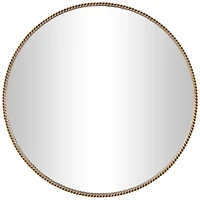 34" Gold Linked Chain Framed Round Wall Mirror