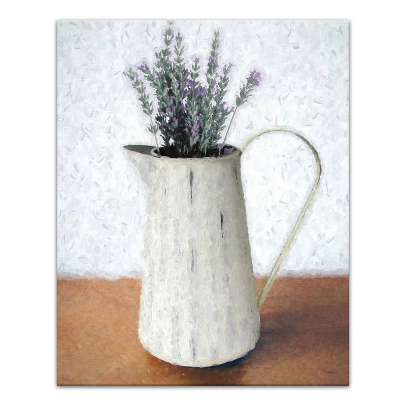 Lavendar Bundle in Pitcher 16" x 20" Canvas Wall Art