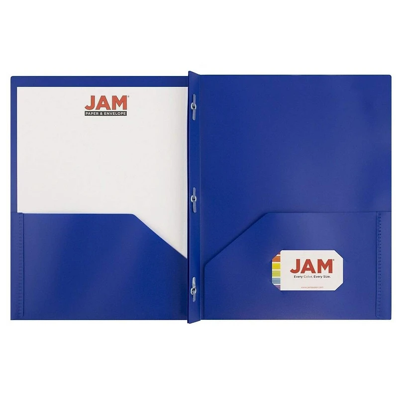 JAM Paper Plastic 2 Pocket POP Folders with Clasps