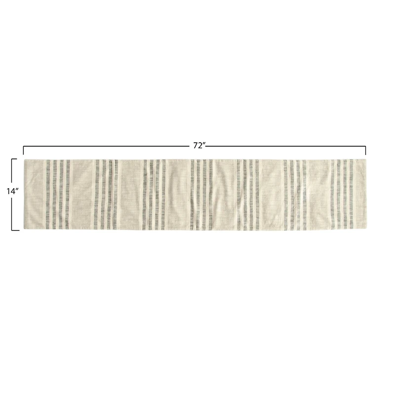 Hello Honey® 72" Gray Stripes Cotton Woven Table Runner