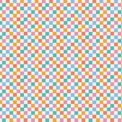 Fabric Editions Multicolor Retro Check Cotton Fabric