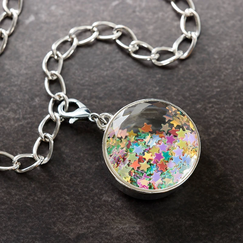 Rhodium Circle Shaker Charm by Bead Landing™