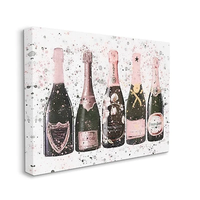Stupell Industries Chic Pink Rose Bottles Modern Fashion Splash Canvas Wall Art