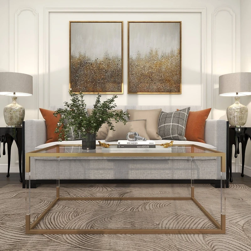 9" Gray Marble Geometric 2 Link Chain Sculpture Décor