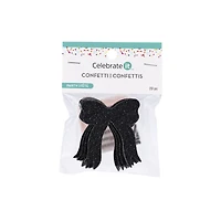 2" Pink & Black Bow Glitter Confetti by Celebrate It™