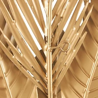 Blue Metal Leaf Bundle Wall Dècor with Gold Stems