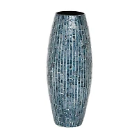 Blue Mother of Pearl Handmade Vase 8" x 8" x 19"