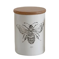 Hello Honey® 6" Insect Print Stoneware Jar with Bamboo Lid