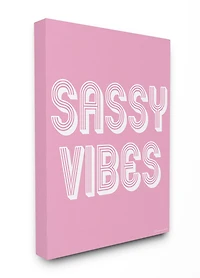 Stupell Industries lulusimonSTUDIO Pink & White Sassy Vibes Canvas Wall Art